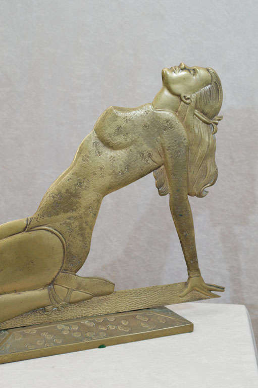 Mid-20th Century Art Deco Bronze Girl in Dance Wear