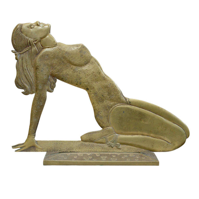Art Deco Bronze Girl in Dance Wear