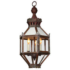 Antique Hexagonal Copper Lantern