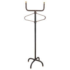 Rare Stitched leather floor lamp By Jacques Adnet