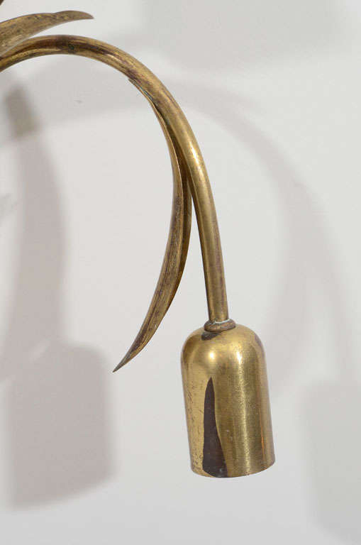 Mid-20th Century 1940s Wrought Brass Sconces