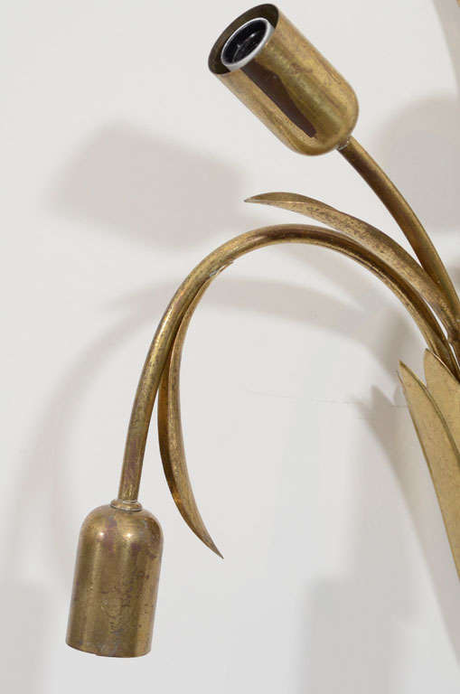 1940s Wrought Brass Sconces For Sale 1