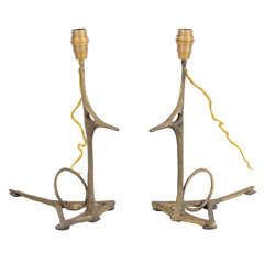 Pair of Birds Lamps by Felix Agostini