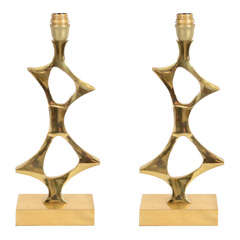 Fantastic and rare pair of 1970's sculptural lamps by Willy Daro