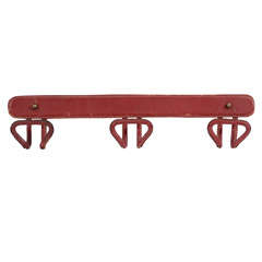 Vintage Leather Coatrack by Jacques Adnet