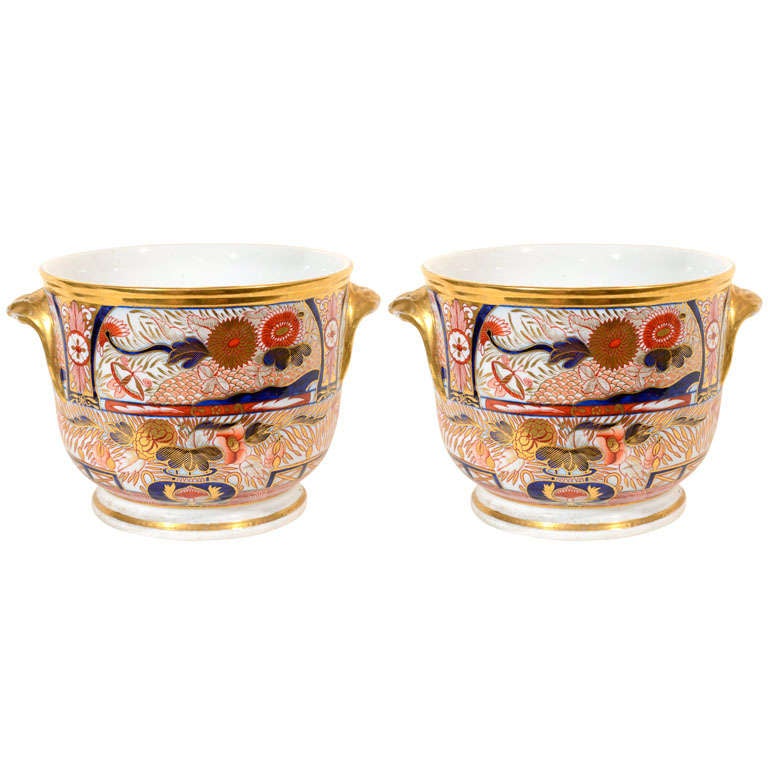 A Pair of Coalport "Nelson" Pattern Wine Coolers
