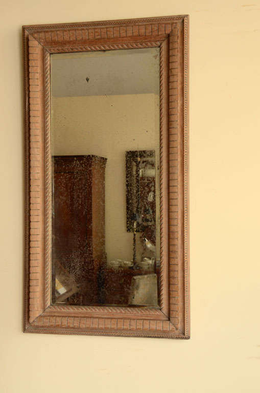Large Dentil & Rope Carved Oak 19th Cent. Mirror