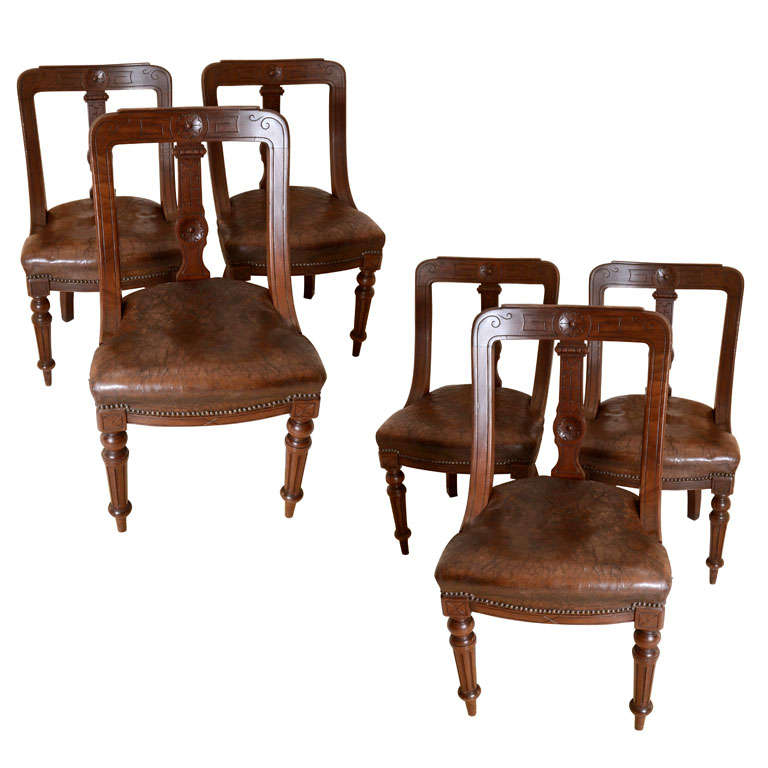 6 English Mahogany Victorian Spoonback Chairs at 1stDibs