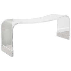 Free Form Sculptural Waterfall Lucite Bench