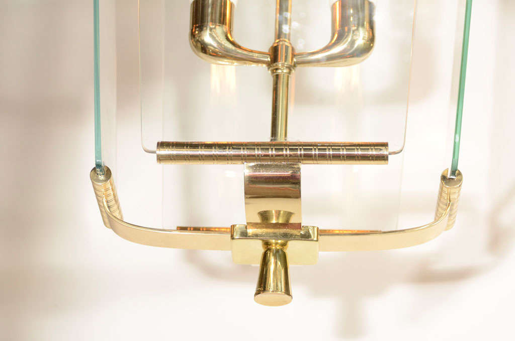 Brass Art Deco Italian Lantern For Sale
