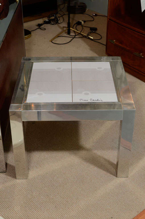 Américain Table d'appoint Pierre Cardin avec plateau en céramique en vente