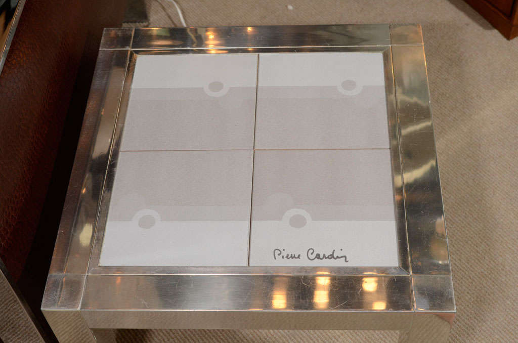 Fin du 20e siècle Table d'appoint Pierre Cardin avec plateau en céramique en vente