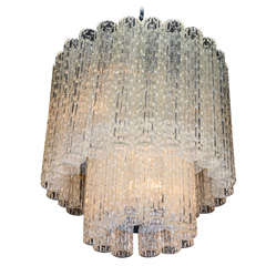 Italian 1970s Large Glass Chandelier 9