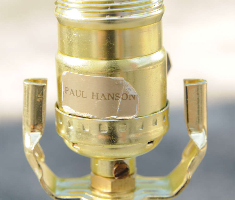 Pair of Paul Hanson Spiral Glass Lamps 3