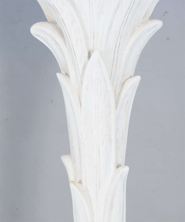 Fiberglass Pair of Serge Roche Style Palm Tree Pilaster Sconces
