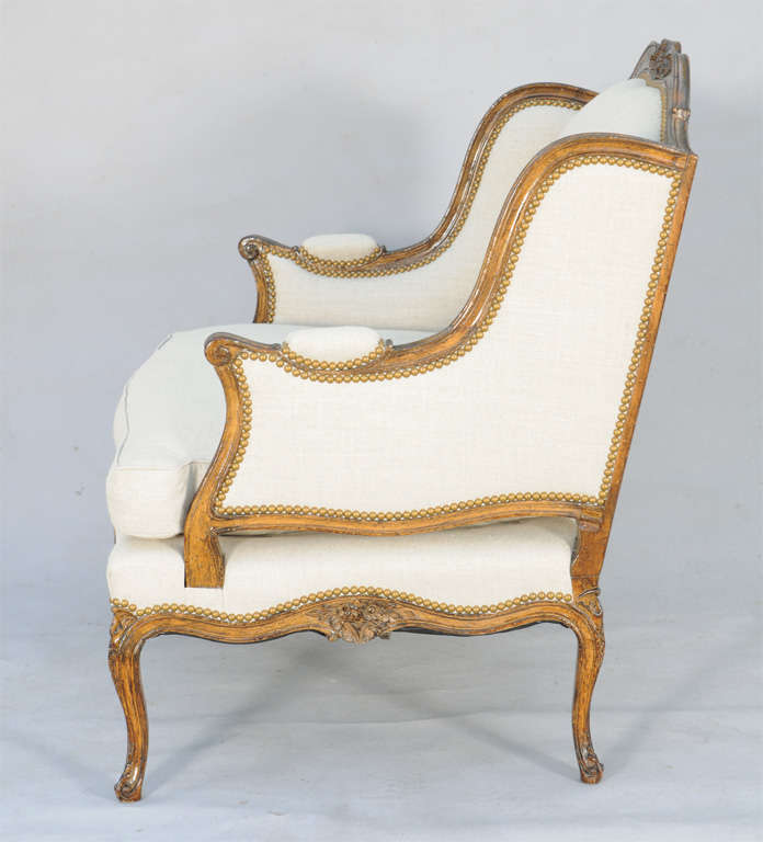 American Pair of Walnut Frame Marquise Bergeres