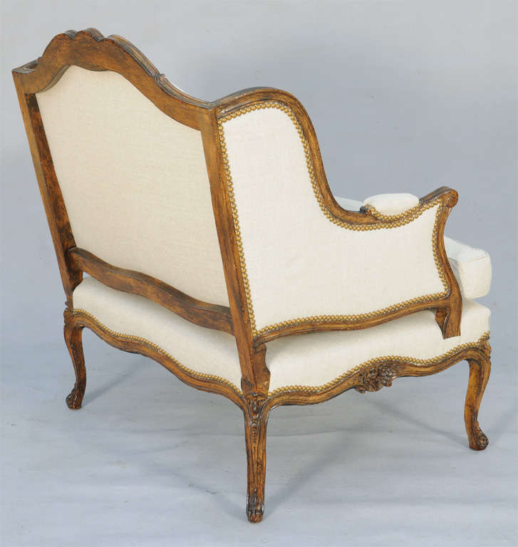 Wood Pair of Walnut Frame Marquise Bergeres