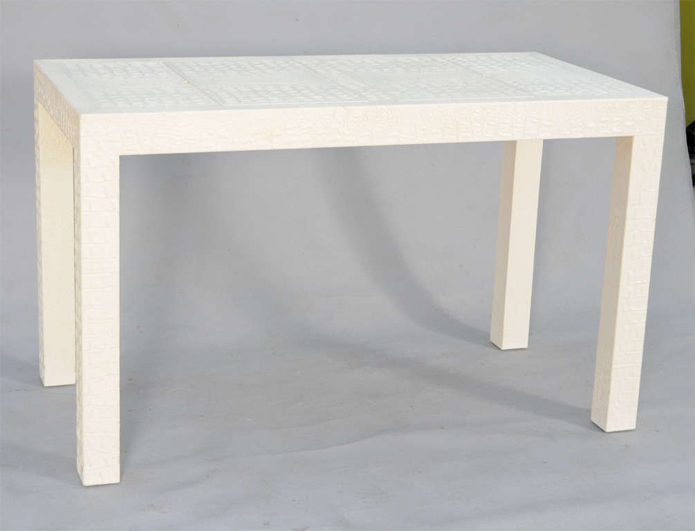 Karl Springer Faux Crocodile Embossed Backgammon Table