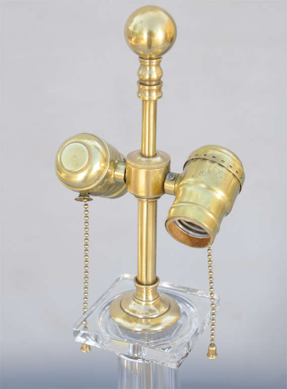 Pair of Paul Hanson Glass Column Lamps 1