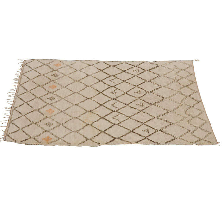 Morrocan Natural Fiber Rug from Marmoucha Tribe For Sale