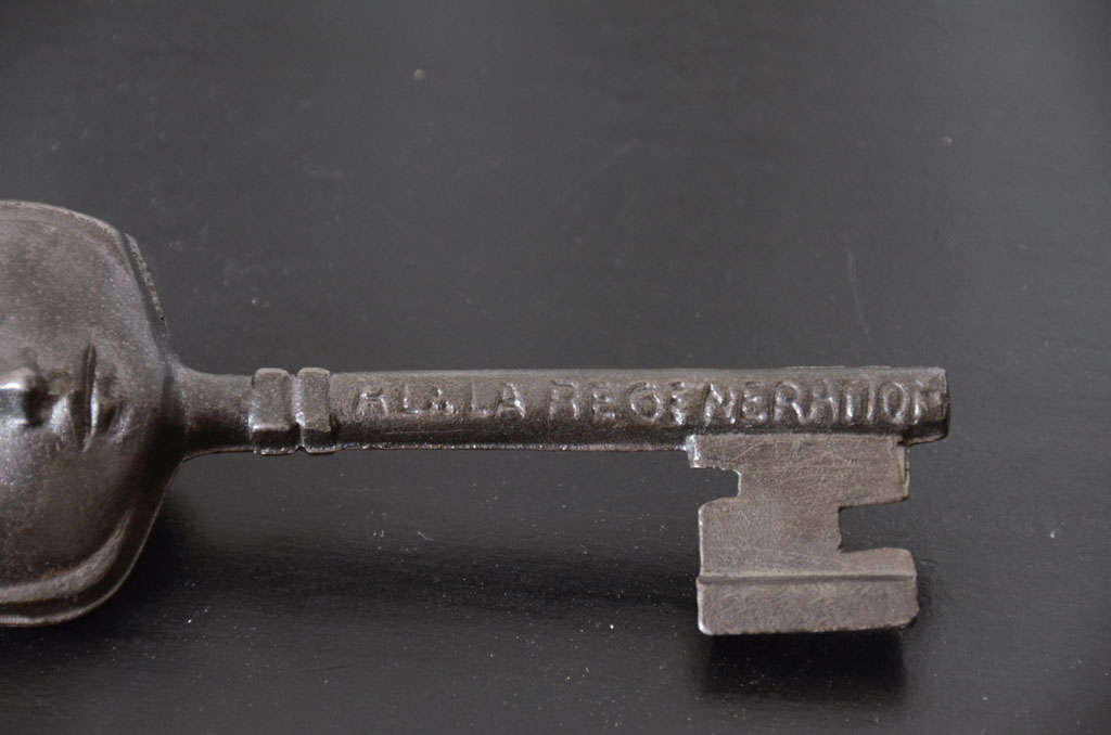 Mid-20th Century Rare Vintage Skeleton Key with Faces For Sale