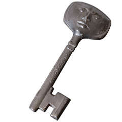 Rare Vintage Skeleton Key with Faces