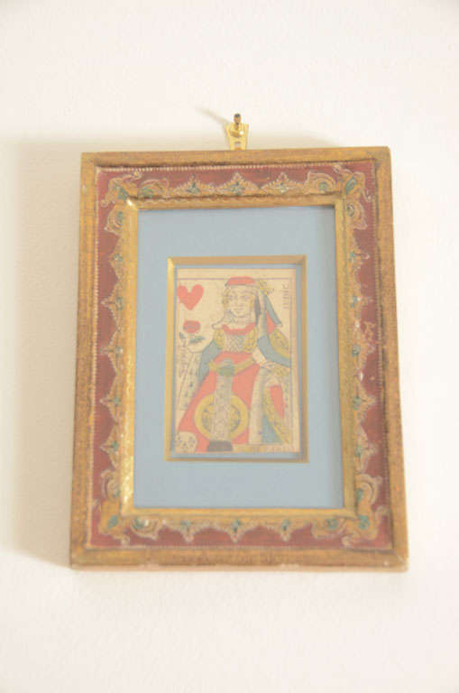 Collector's Original XVIIIth C. Playing Card QUEEN OF HEARTS