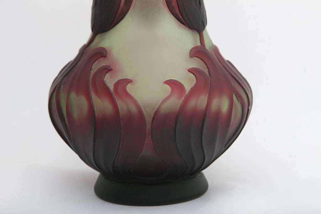A Rare Signed Eugene Michel Cameo Glass Vase 1