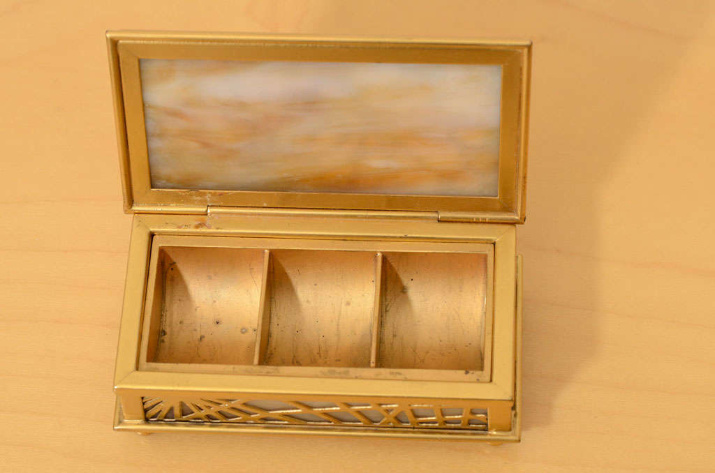 Tiffany Studios Stamp Box, Pine Needle For Sale 1