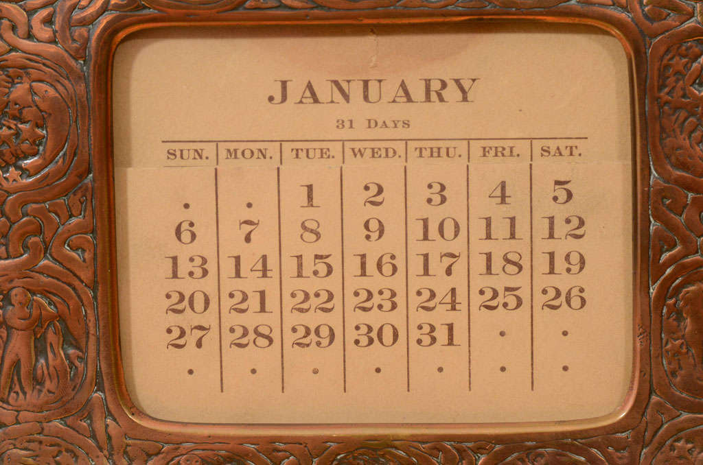 American Tiffany Studios Calendar or Photo Frame, Zodiac For Sale