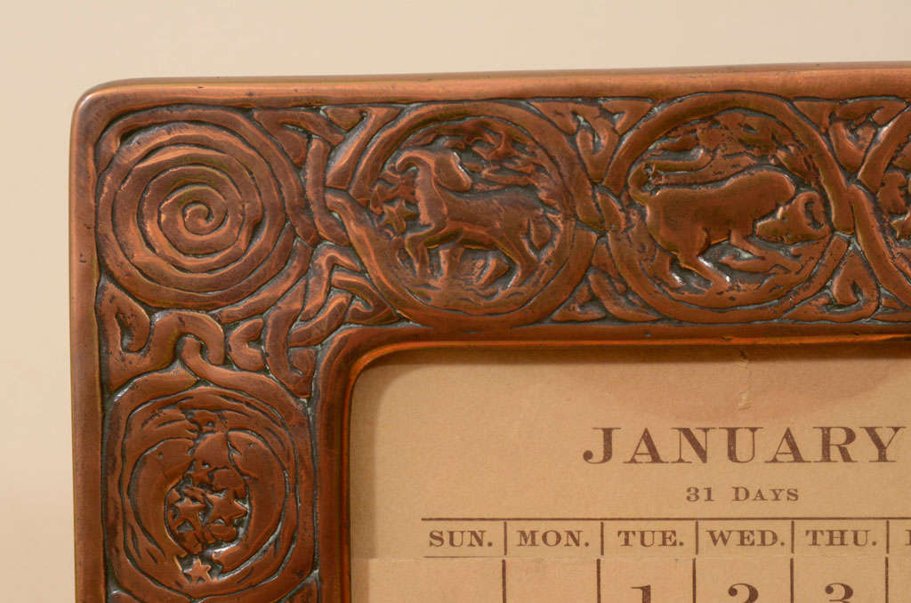 Tiffany Studios Calendar or Photo Frame, Zodiac In Excellent Condition For Sale In New York, NY