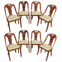 Set of Eight Mahogany Dining Chairs