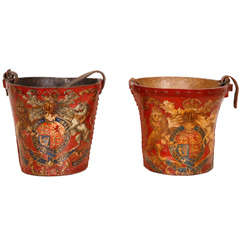 Vintage A Pair of Fire Buckets