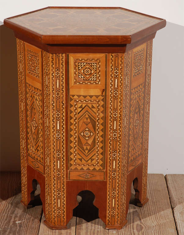 Pair of Indian Marquetry inlay side tables