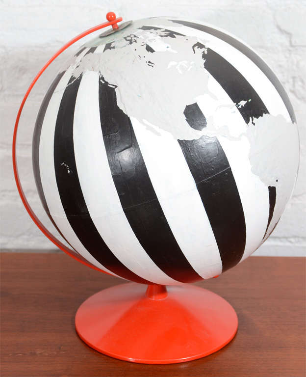 Contemporary Vintage, Hand Painted Globe by Dylan Egon
