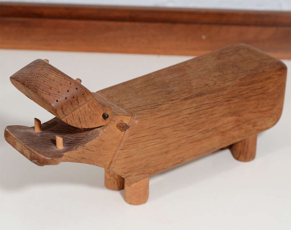Collection of wooden animals.  Very early Hippo and rabbit are by Kay Bojesen.  The others are marked made in Denmark.