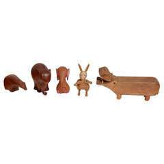 Collection of Danish Wooden Animals-Kay Bojesen