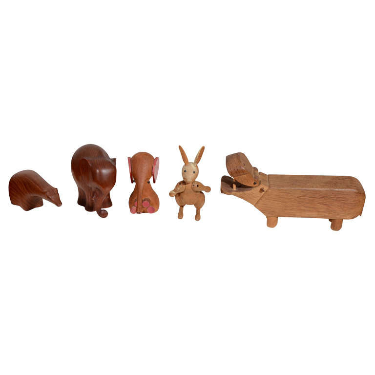 Collection of Danish Wooden Animals-Kay Bojesen For Sale