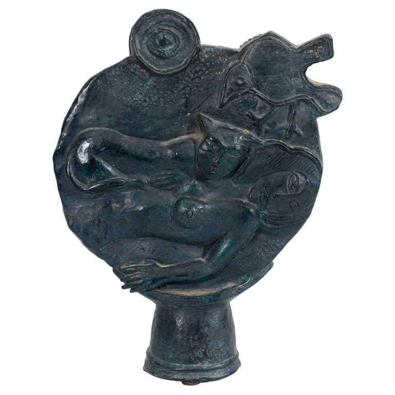 Escultura belga de bronce macizo firmada "Corneille" y numerada