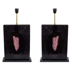 D&H - Pair Of Table Lamps Rhodochrosite
