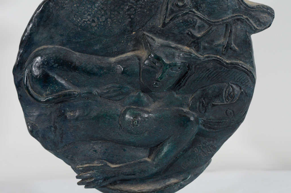 Belgium Solid Bronze Sculpture Signed 
