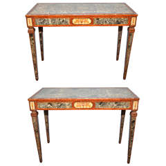 Two Mid-19th Century Louis XVI Style Console Tables