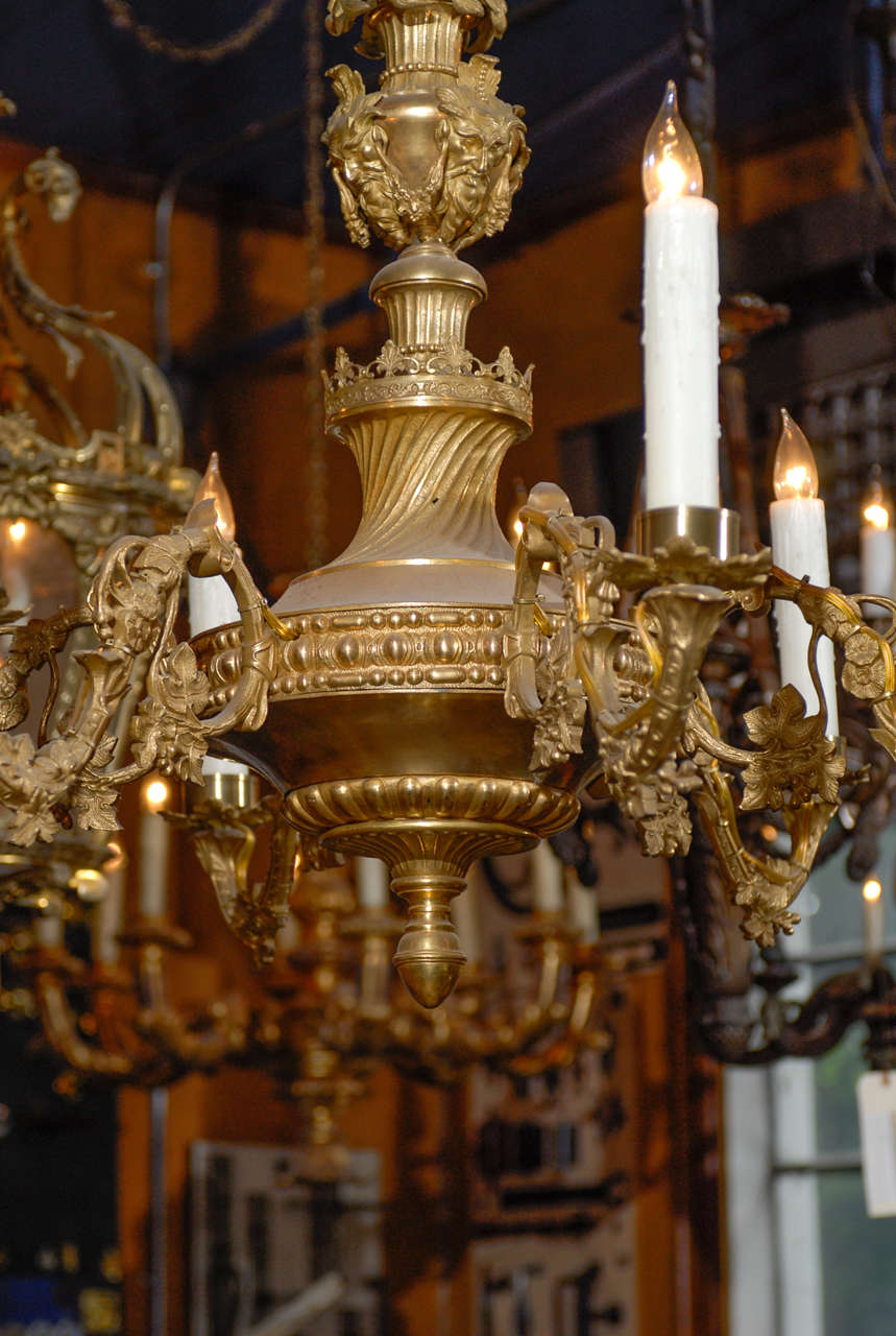 20th Century Early 20th C. English Gilt Brass Chandelier For Sale
