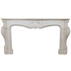 19th C. French Louis XV Style Marble Mantel