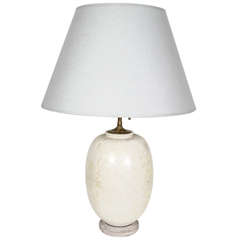 Cream Crackle Lamp with Shade