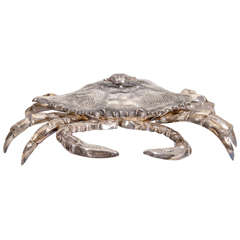 Silver Plated Crab Sculpture