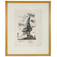 Eugene Berman Ink Drawing - 1930
s