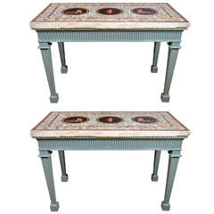 A Pair of Scagliola Top Grand Tour/Neoclassical Style Console Tables