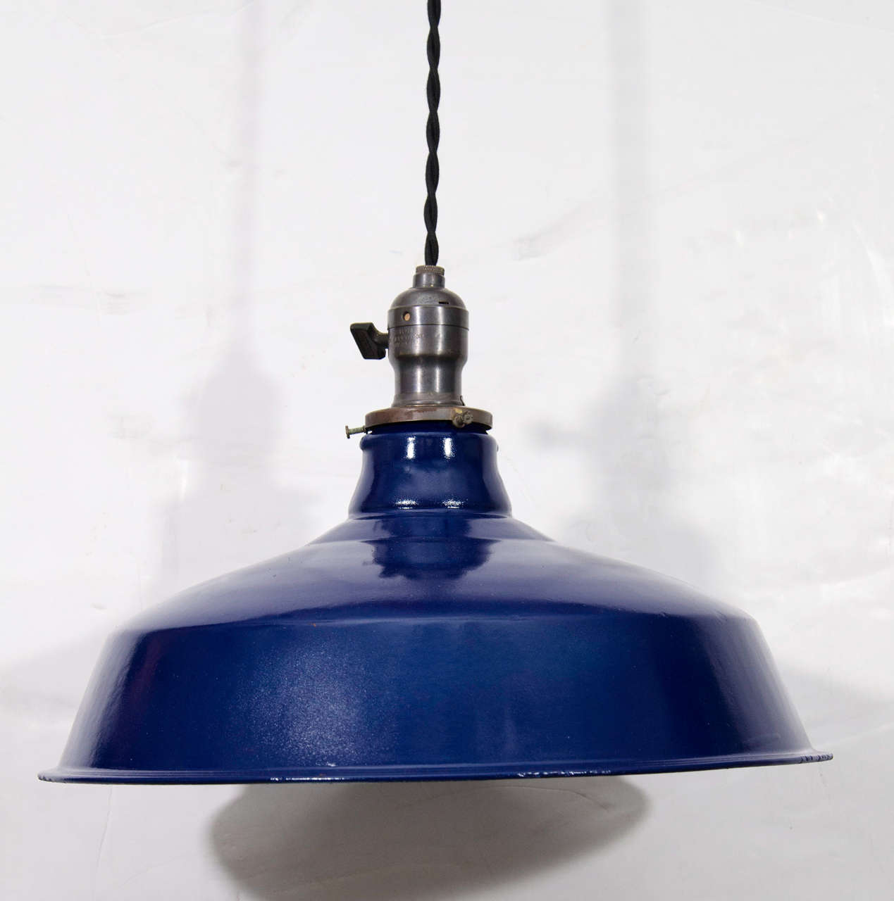 USA Blue Pendant Lights with Enamel Shades