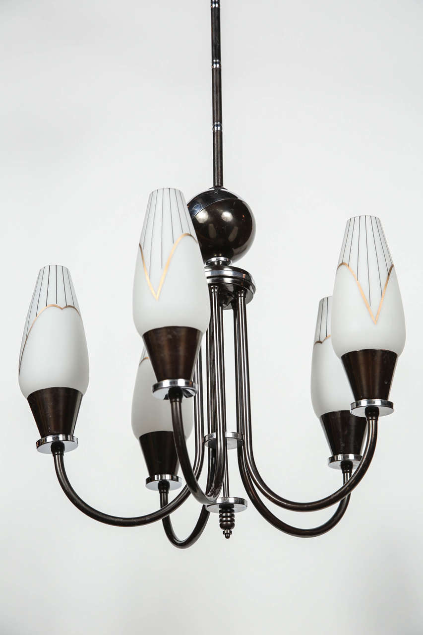 Five Lamp 1950s Modern Pendant Light 2